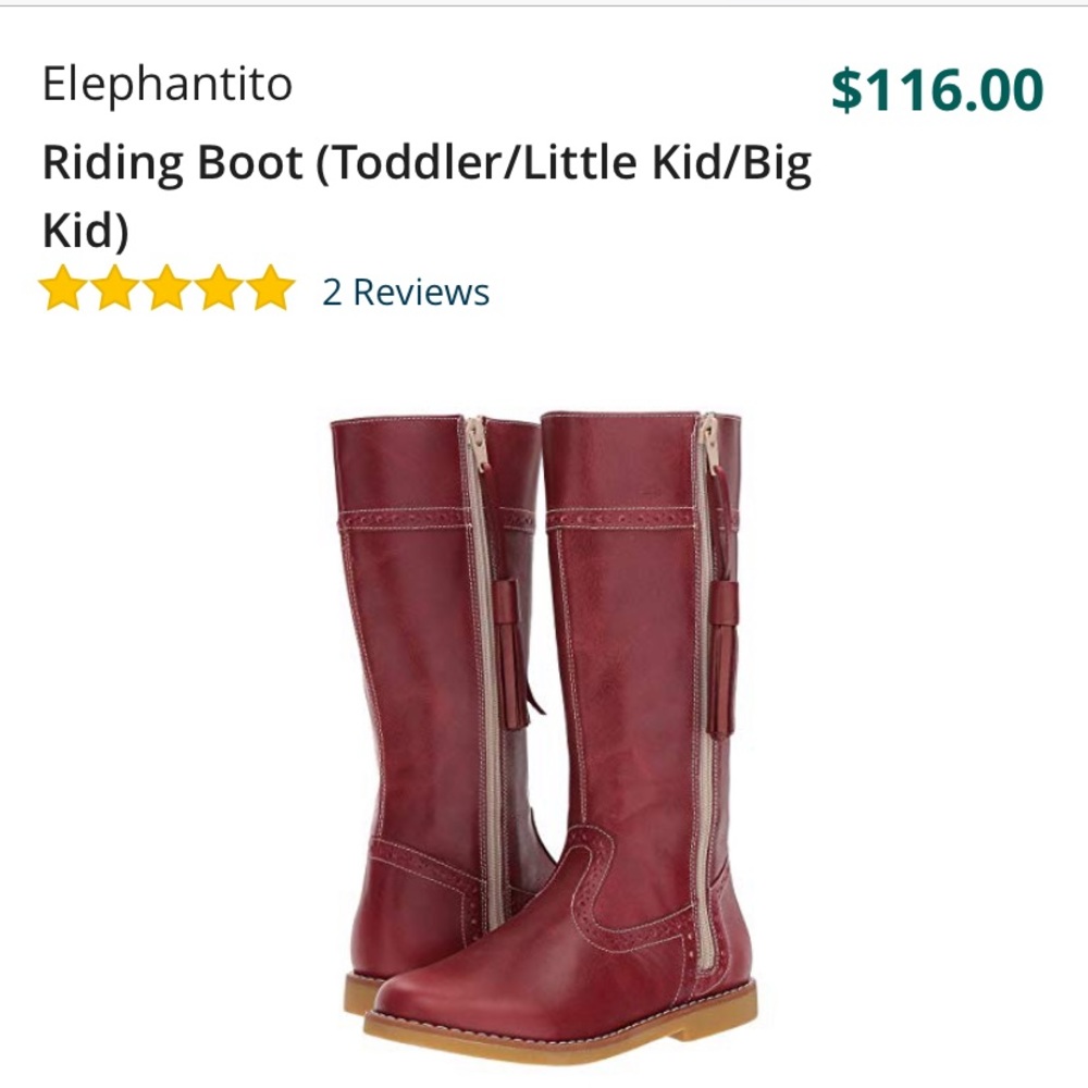 Elephantito Riding Boots - Berry - Size 1